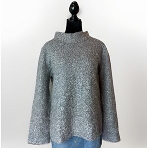 Soft Surroundings Sedona Grey Sequin Mock Neck Sweater Top Tunic Women's XL Wool